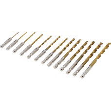 ZESTAW WIERTEŁ DO METALU 13SZT. HEX 21655