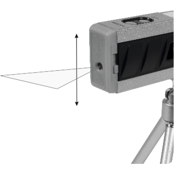 POZIOMNICA LASEROWA MINI L-170 MM  Z PODŚWIETLANYMI LIBELLAMI I STATYWEM 17560