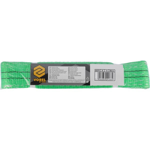 ZAWIESIE PASOWE, TEKSTYLNE 2T, 1M, 60MM DWUWARSTWOWE, PĘTLOWE 82270