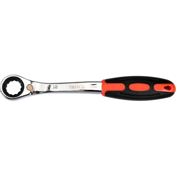 KLUCZ OCZKOWY ODGIĘTY Z GRZECHOTKĄ 18MM YT-02380
