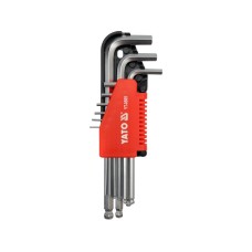 KLUCZE IMBUSOWE HEX, KULA 1,5-10 MM, ZESTAW 9 SZT. YT-0505