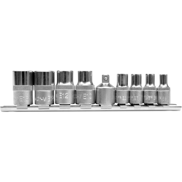 KLUCZE NASADOWE TORX E5-E16, ZESTAW 9 SZT. YT-0520