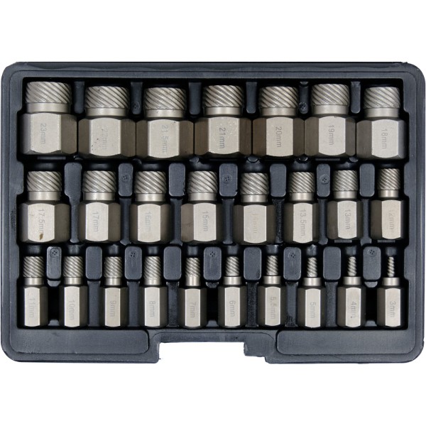 ZESTAW WYKRĘTAKÓW DO USZKODZONYCH ŚRUB WEWNĘTRZNYCH  HEX, TORX, SPLINE ZAWIERA 25 ELEMENTÓW YT-06034
