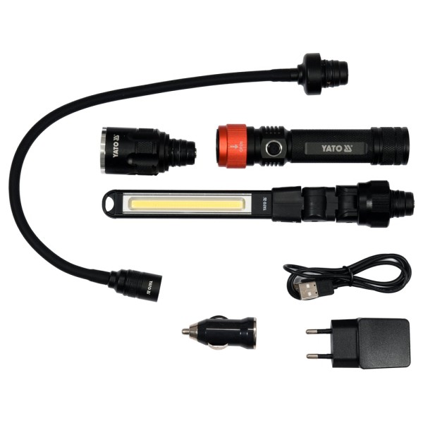 LAMPA WARSZTATOWA 3W1 W WALIZCE 380LM, LI-ION 3,7V 2200MAH, IP54 YT-08521