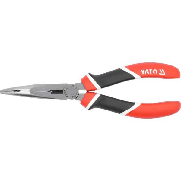 SZCZYPCE WYDŁUŻONE WYGIĘTE, CRV, 200 MM, TRÓJKOLOROWE RĘKOJEŚCI YT-1946