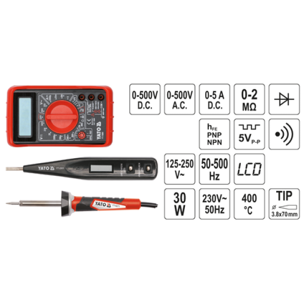 ZESTAW NARZĘDZI DLA ELEKTRYKÓW 68CZ. YT-39009