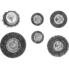 ZESTAW SZCZOTEK Z TRZPIENIEM 6SZT  INOX NA WIERTARKĘ YT-47593