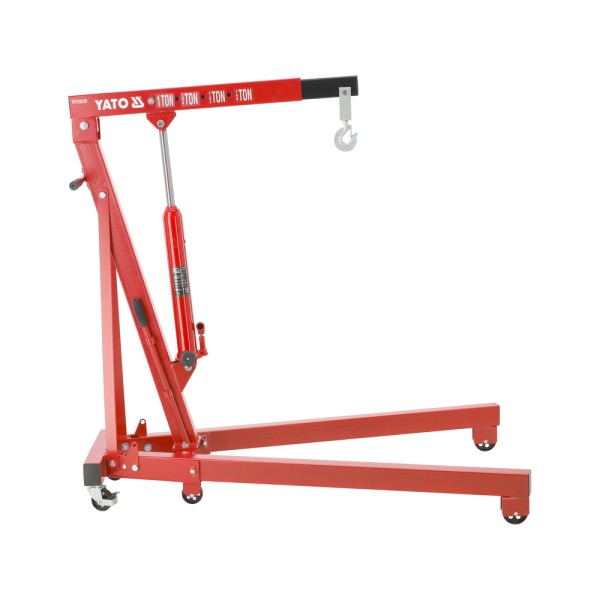ŻURAW WARSZTATOWY 1000KG, ZAKRES PODNOSZENIA 25-2100MM, DŁUGOŚĆ 1580MM, SZEROKOŚĆ 1060MM, WYSOKOŚĆ 1560MM. YT-55556