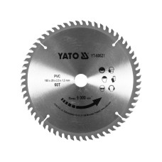 TARCZA  DO CIĘCIA LISTEW PODŁOGOWYCH I KORYTEK KABLOWYCH  PCV  PILARKĄ 185/60T 20MM YT-60627