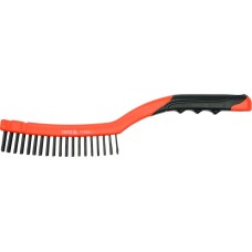SZCZOTKA DRUCIANA, DRUT STALOWY, 3 RZĘDY, RĘKOJEŚĆ PLASTIKOWA YT-6330