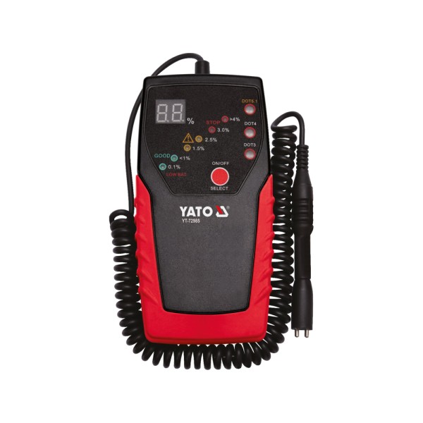 TESTER PŁYNU HAMULCOWEGO Z ELEKTRONICZNYM WYŚWIETLACZEM I ELASTYCZNĄ SONDĄ YT-72985