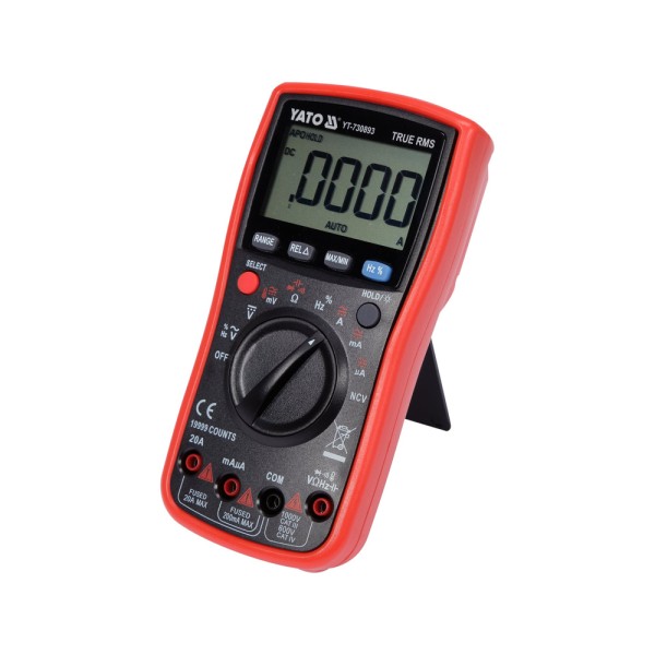 MIERNIK CYFROWY TRUE RMS Z AUTOMATYCZNYM ZAKRESEM LCD 19999 YT-730893