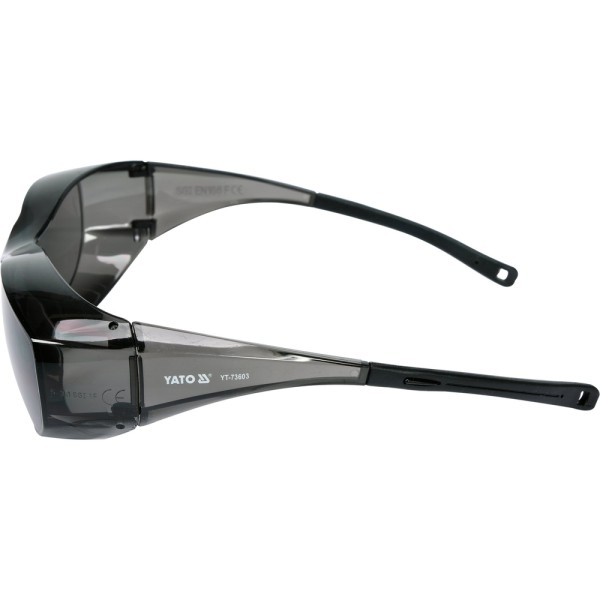 OKULARY OCHRONNE TYPU FIT OVER WYKONANE Z SZAREGO POLIWĘGLANU YT-73603