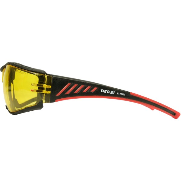 OKULARY OCHRONNE KOMFORT+ ŻÓŁTE Z OCHRONĄ PRZED ZAPAROWANIEM YT-73621