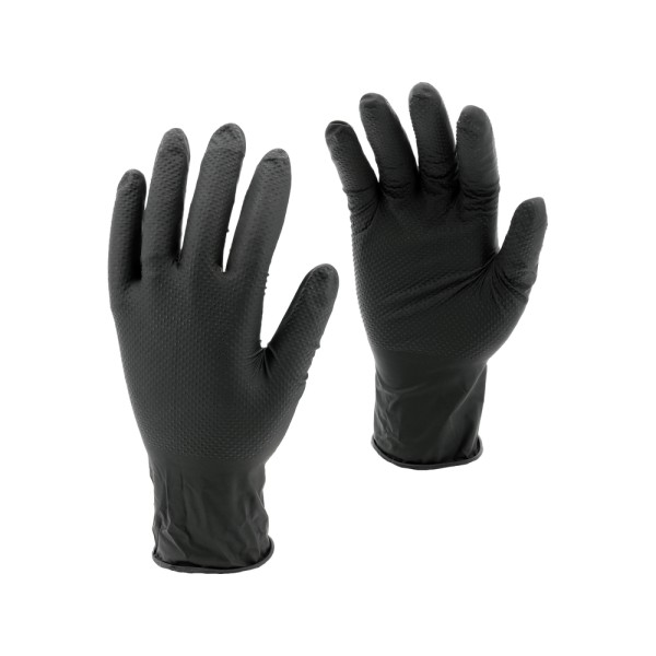 RĘKAWICE NITRYLOWE MOCNE TEKSTURA DIAMENTU 50 SZT ROZM. L (9) YT-74742