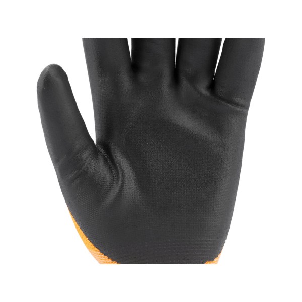 RĘKAWICE OCHRONNE NYLONOWE 15G POWLEKANE NITRYLEM Z POWŁOKĄ DO OBSŁUGI SMARTFONA ROZMIAR 8 YT-74754