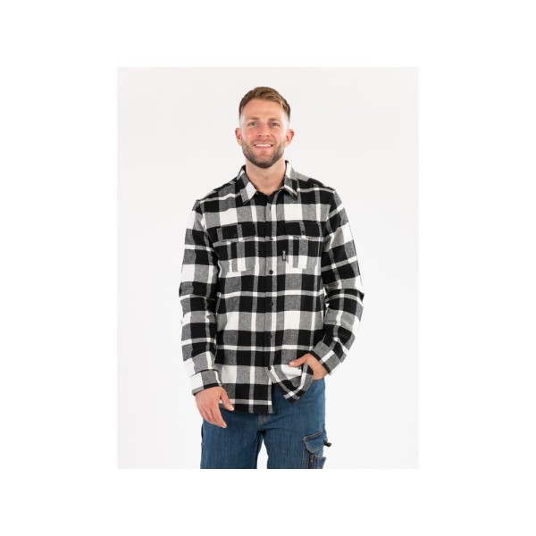 KOSZULA FLANELOWA BIAŁA ROZM. XL YT-78815