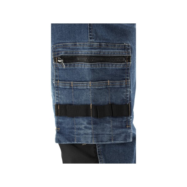 SPODNIE ROBOCZE MONTERSKIE STRETCH JEANS DARK BLUE ROZM. XL YT-79054