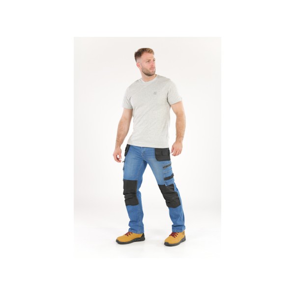 SPODNIE ROBOCZE MONTERSKIE STRETCH JEANS DARK BLUE ROZM. 2XL YT-79055