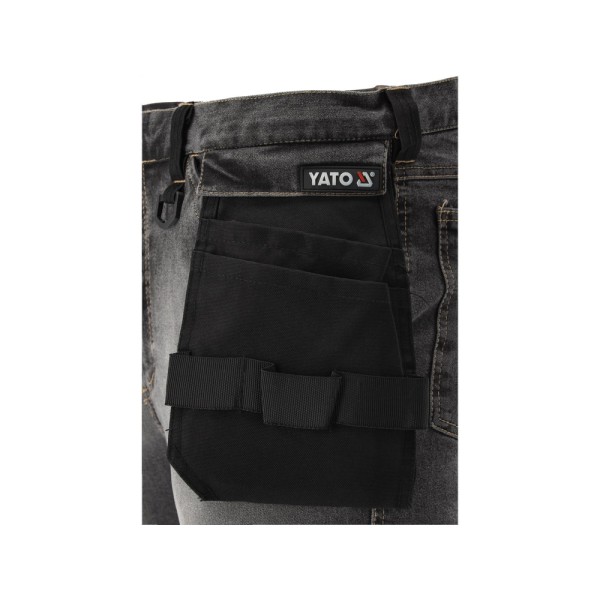 SPODNIE ROBOCZE MONTERSKIE STRETCH JEANS STEEL GREY ROZM. 2XL YT-79065