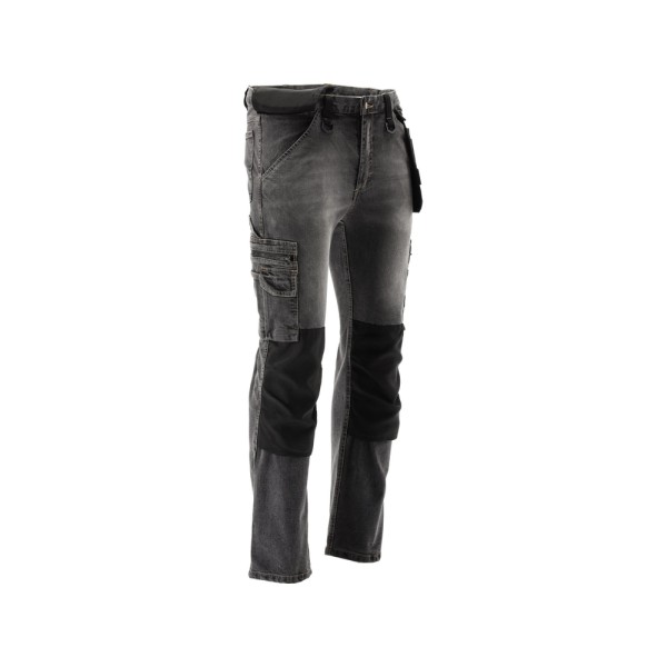 SPODNIE ROBOCZE MONTERSKIE STRETCH JEANS STEEL GREY ROZM. 2XL YT-79065