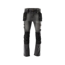 SPODNIE ROBOCZE MONTERSKIE STRETCH JEANS STEEL GREY ROZM. 2XL YT-79065