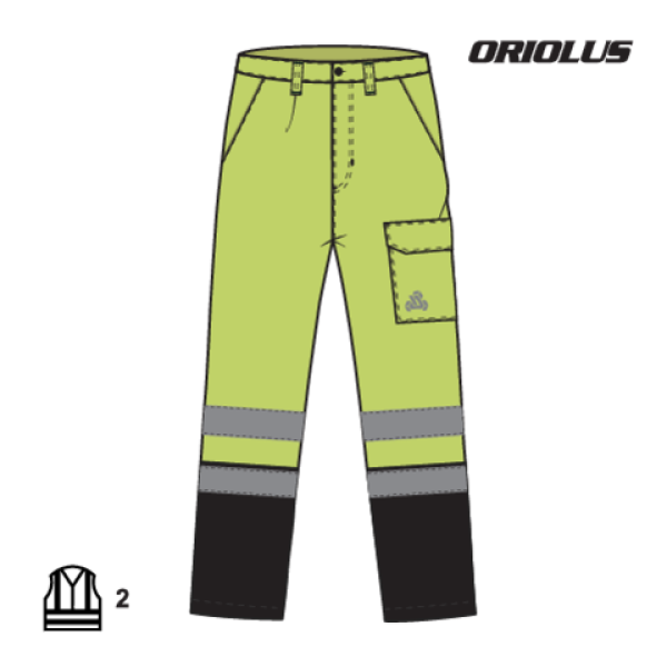 SPODNIE ROBOCZE OSTRZEGAWCZE ORIOLUS ROZM. 3XL YT-79375