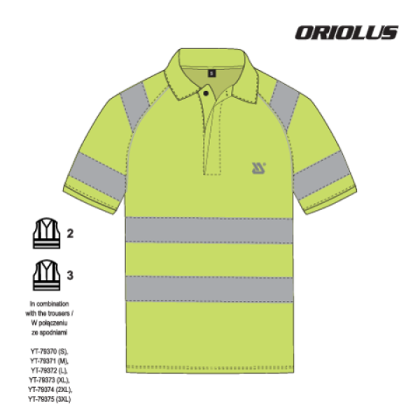 KOSZULKA POLO OSTRZEGAWCZA ORIOLUS. ROZM. M YT-79411