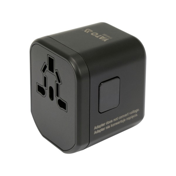 UNIWERSALNY ADAPTER PODRÓŻNY DO PONAD 150 KRAJÓW Z SZYBKĄ ŁADOWARKĄ USB Q.C. 3.0, 20W YT-81300