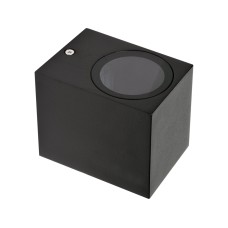 LAMPA ŚCIENNA ZEWNĘTRZNA CZARNA ALUMINIOWA 1XGU10 KWADRATOWA YT-81901