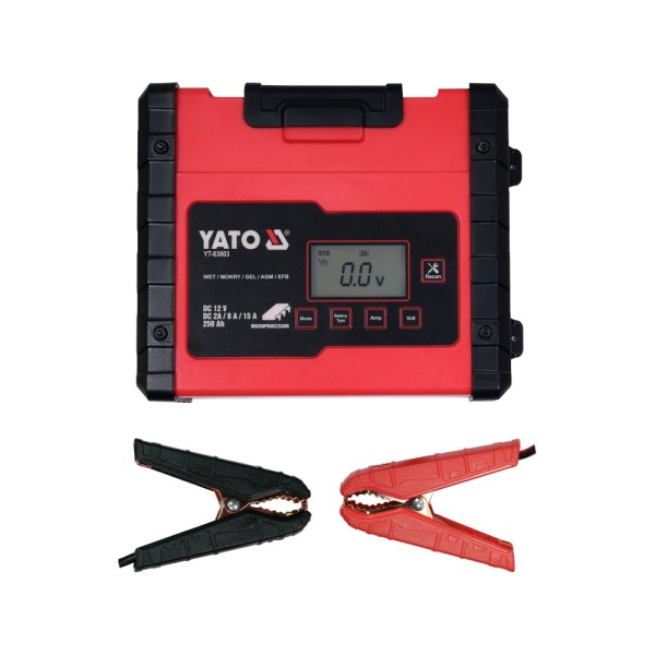 PROSTOWNIK ELEKTRONICZNY Z WYŚWIETLACZEM LCD. ZAKRES  12V/2A/8A/15A YT-83003