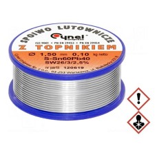 Cyna CYNEL SN60PB40-SW26/2.5% Ø 1.50 100 G