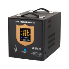 Zasilacz awaryjny KEMOT PROsinus-2000  przetwornica z czystym przebiegiem sinusoidalnym i funkcją ładowania 12V 230V 2000VA/1200W - kolor czarny