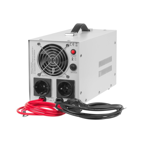 Zasilacz awaryjny KEMOT PROsinus-1500/24  przetwornica z czystym przebiegiem sinusoidalnym i funkcją ładowania  24V 230V 1500VA/1050W