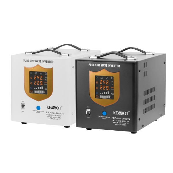 Zasilacz awaryjny KEMOT PROsinus-2000/24  przetwornica z czystym przebiegiem sinusoidalnym i funkcją ładowania  24V 230V 2000VA/1400W