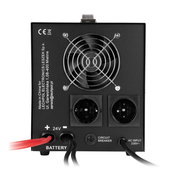 Zasilacz awaryjny KEMOT PROsinus-2600/24-LFP4  przetwornica z czystym przebiegiem sinusoidalnym i funkcją ładowania  24V 230V 2600VA/1800W