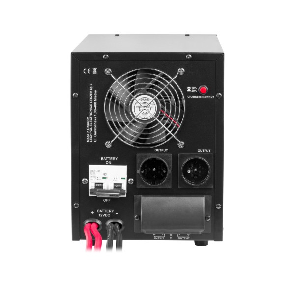 Zasilacz awaryjny KEMOT PROsinus-2200  przetwornica z czystym przebiegiem sinusoidalnym i funkcją ładowania  12V 230V 2200VA/1600W - kolor czarny