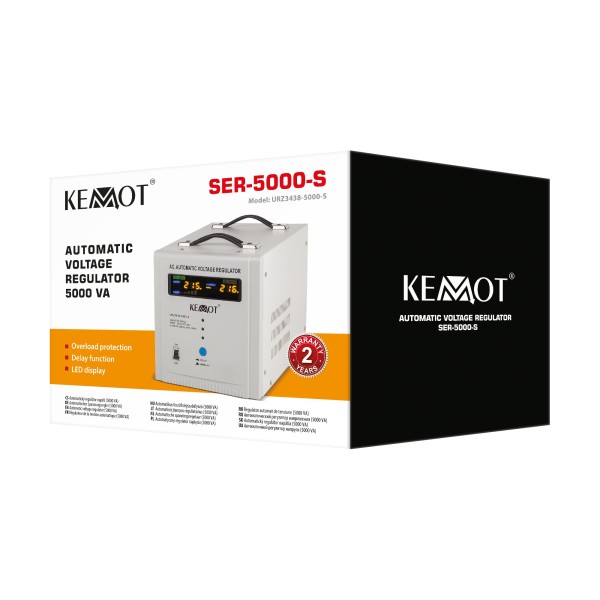 Automatyczny stabilizator napięcia  KEMOT SER-5000-S , precyzja 8%