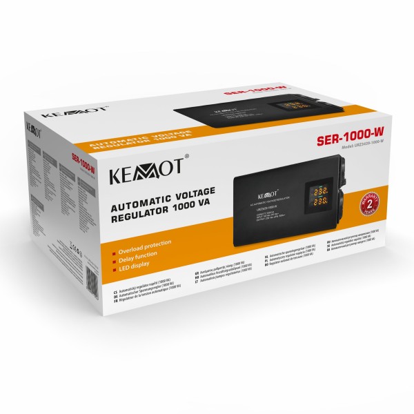 Automatyczny stabilizator napięcia  KEMOT SER-1000-W , precyzja 8%