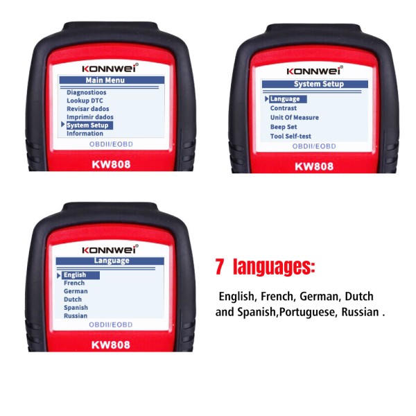 Miernik diagnostyczny, skaner OBD2  Konnwei KW808