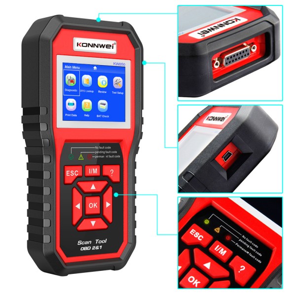 Miernik diagnostyczny, skaner OBD2  Konnwei KW850
