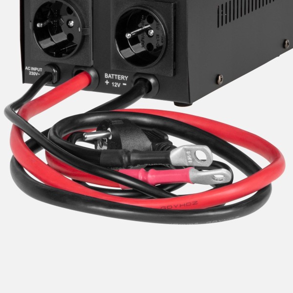 Zasilacz awaryjny KEMOT PROsinus-800-LFP4 przetwornica z czystym przebiegiem sinusoidalnym i funkcją ładowania  12V 230V 800VA/500W