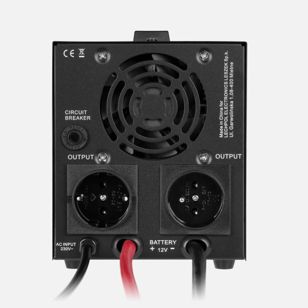 Zasilacz awaryjny KEMOT PROsinus-800-LFP4 przetwornica z czystym przebiegiem sinusoidalnym i funkcją ładowania  12V 230V 800VA/500W