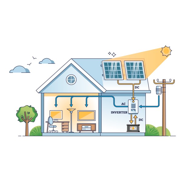 Przetwornica solarna naścienna ( inwerter )  KEMOT PROsolar-2500 ( 24V 230V 25000VA/1800W )