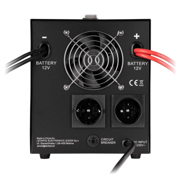 Zasilacz awaryjny KEMOT PROsinus-1500-LFP4  przetwornica z czystym przebiegiem sinusoidalnym i funkcją ładowania  12V 230V 1500VA/1050W