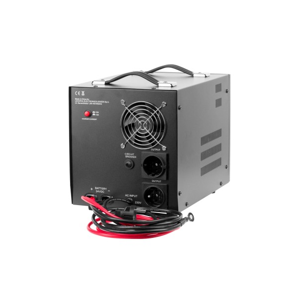 Zasilacz awaryjny KEMOT PROsinus-2000/24  przetwornica z czystym przebiegiem sinusoidalnym i funkcją ładowania  24V 230V 2000VA/1400W - kolor czarny