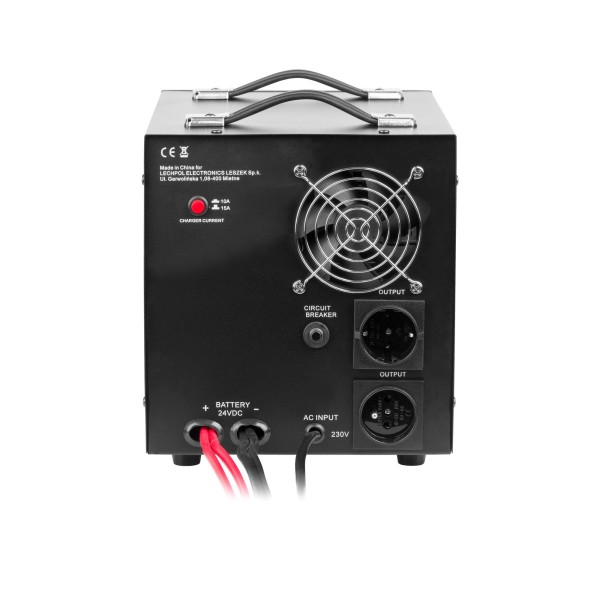 Zasilacz awaryjny KEMOT PROsinus-2000/24  przetwornica z czystym przebiegiem sinusoidalnym i funkcją ładowania  24V 230V 2000VA/1400W - kolor czarny