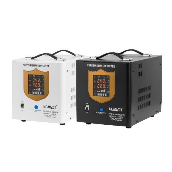 Zasilacz awaryjny KEMOT PROsinus-2600/24  przetwornica z czystym przebiegiem sinusoidalnym i funkcją ładowania  24V 230V 2600VA/1800W
