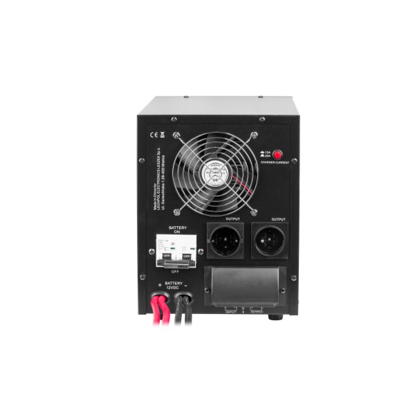Zasilacz awaryjny KEMOT PROsinus-2200  przetwornica z czystym przebiegiem sinusoidalnym i funkcją ładowania  12V 230V 2200VA/1600W - kolor czarny