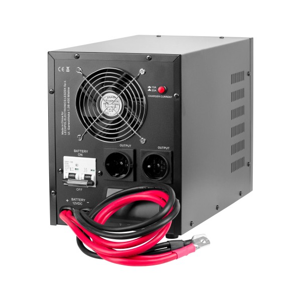 Zasilacz awaryjny KEMOT PROsinus-2200  przetwornica z czystym przebiegiem sinusoidalnym i funkcją ładowania  12V 230V 2200VA/1600W - kolor czarny